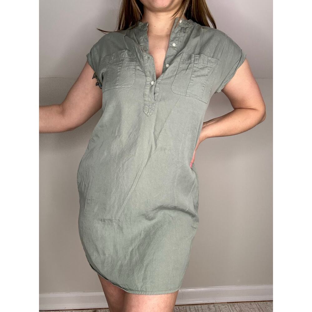 Vineyard Vines Olive Green Button Collar Dress